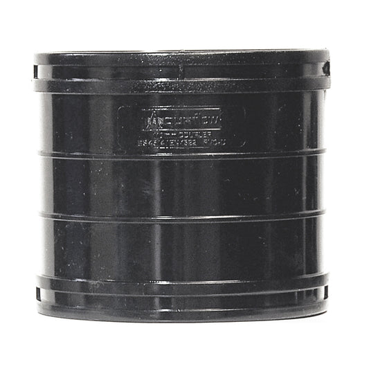 110mm Solvent Soil Straight Coupling Black - drainagedistribution.co.uk