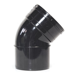 110mm Solvent Soil Bend 45 Single Socket/Spigot Black