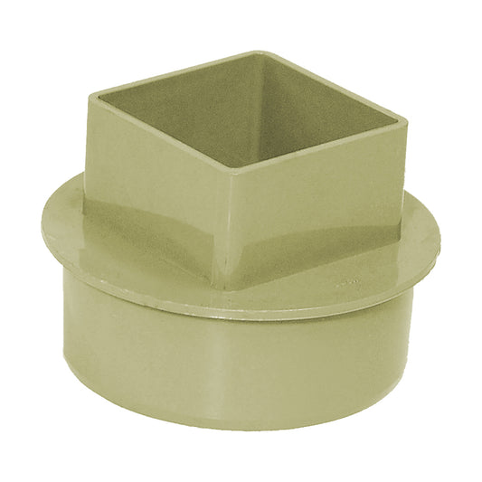 110mm Solvent Square to Soil Adaptor Olive Grey - drainagedistribution.co.uk