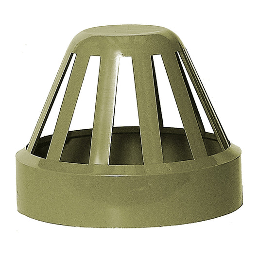110mm Solvent Soil Vent Cowl Olive Grey - drainagedistribution.co.uk