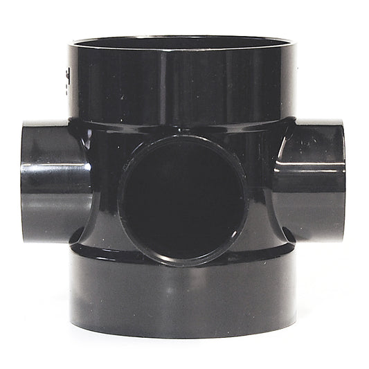 110mm Solvent Soil Short Boss Pipe Connector Black - drainagedistribution.co.uk