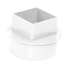 110mm Solvent Square to Soil Adaptor White