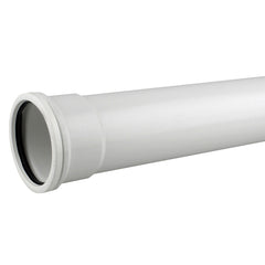 110mm Push Fit Soil Single Socket Pipe 3mtr White