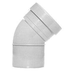 110mm Push Fit Soil 45 Bend Single Socket/Spigot White