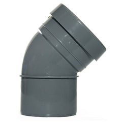 110mm Push Fit Soil 45 Bend Single Socket/Spigot Grey