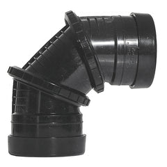 110mm Push Fit Soil Adjustable 0 - 90 Bend Double Socket Black