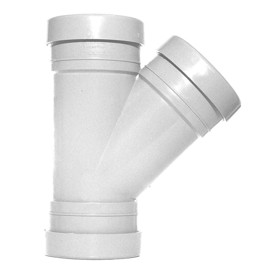 110mm Push Fit Soil Branch 45 Triple Socket White - drainagedistribution.co.uk