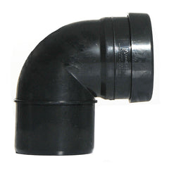110mm Push Fit Soil Knuckle Bend 90 Single Socket/Spigot Black