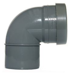 110mm Push Fit Soil Knuckle Bend 90 Single Socket/Spigot Grey