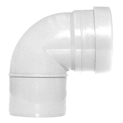 110mm Push Fit Soil Knuckle Bend 90 Single Socket/Spigot White