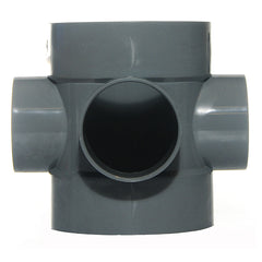 110mm Push Fit Soil Short Boss Pipe Connector Grey