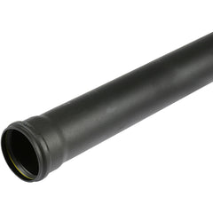 110mm Push Fit Soil Single Socket Pipe 3m Black