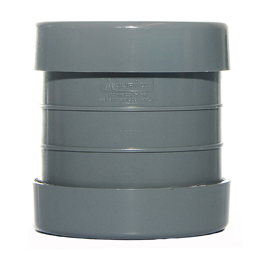 110mm Push Fit Soil Slip Coupling Grey - drainagedistribution.co.uk