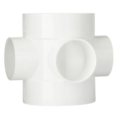 110mm Push Fit Soil Short Boss Pipe Connector White