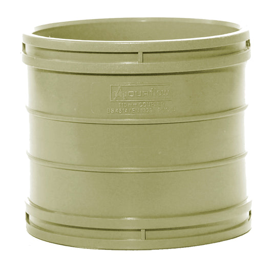110mm Solvent Soil Straight Coupling Olive Grey - drainagedistribution.co.uk