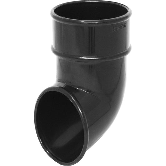 Half Round Rainwater Down Pipe Shoe Black - drainagedistribution.co.uk