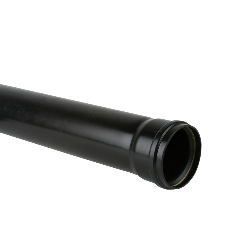 Aquaflow 160mm Single Socket Pipe 3m Black