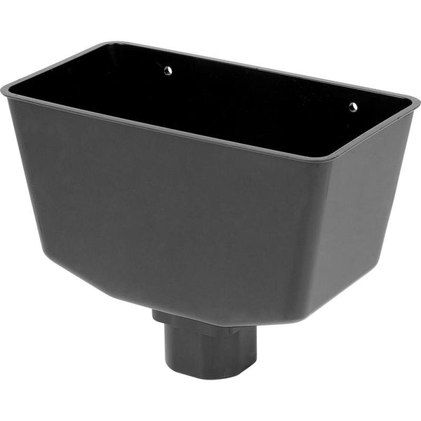 Kommercial 150mm Rainwater Hopper Black (110mm Outlet) - drainagedistribution.co.uk