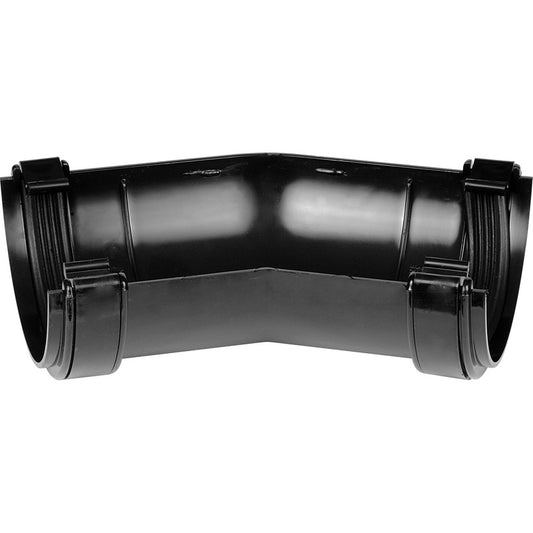 Half Round Rainwater 150 Angle Black - drainagedistribution.co.uk