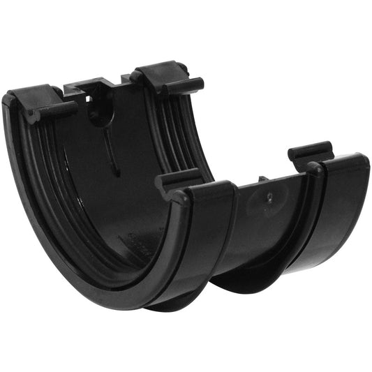 Half Round Rainwater Union Bracket Black - drainagedistribution.co.uk