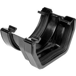 Square Line Rainwater Gutter Adaptor Black - drainagedistribution.co.uk