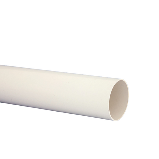 Half Round Rainwater 4mtr White Down Pipe - drainagedistribution.co.uk