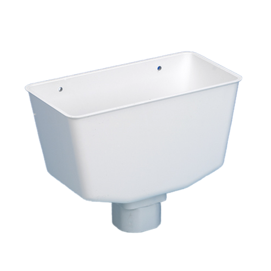 Half Round Rainwater Hopper White - drainagedistribution.co.uk