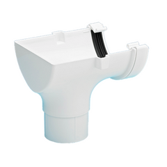 Half Round Rainwater Stop End Outlet White