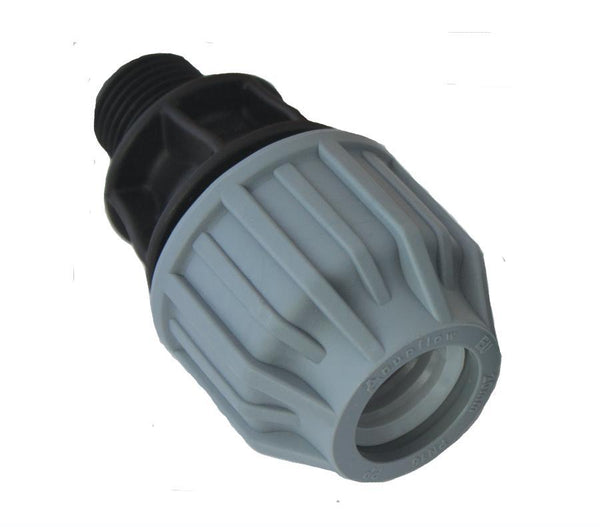 MDPE Water Pipe to Iron Male Coupling 20mm - ½'' - THE DRAINAGE DISTRIBUTION COMPANY