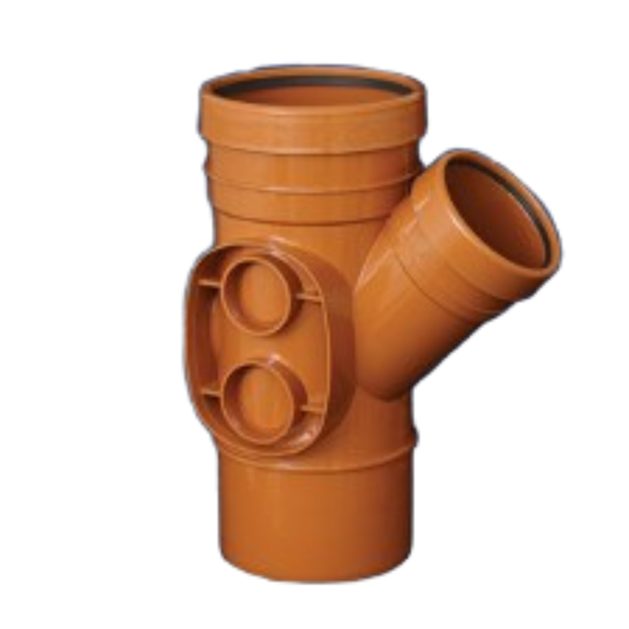 Underground Soil Pipe 160mm Branch 92° Double Socket - drainagedistribution.co.uk