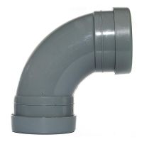 160mm Push Fit Soil 92 Bend Double Socket Grey - drainagedistribution.co.uk