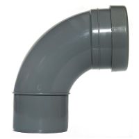 160mm Push Fit Soil 92 Bend Single Socket/Spigot Grey - drainagedistribution.co.uk