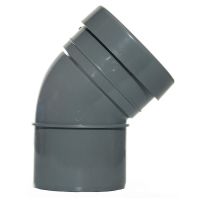 160mm Push Fit Soil 45 Bend Single Socket/Spigot Grey