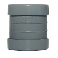 160mm Push Fit Soil Double Socket Coupling Grey - drainagedistribution.co.uk