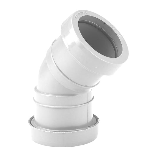 Push Fit Waste 45 Bend 32mm White - drainagedistribution.co.uk