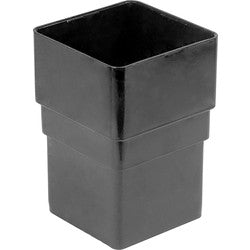 Square Line Rainwater Pipe Socket Black - drainagedistribution.co.uk