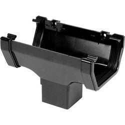 Square Line Rainwater Running Outlet Black - drainagedistribution.co.uk