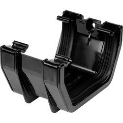 Square Line Rainwater Union Bracket Black - drainagedistribution.co.uk