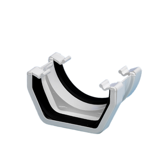 Square Line Rainwater Gutter Adaptor White - drainagedistribution.co.uk