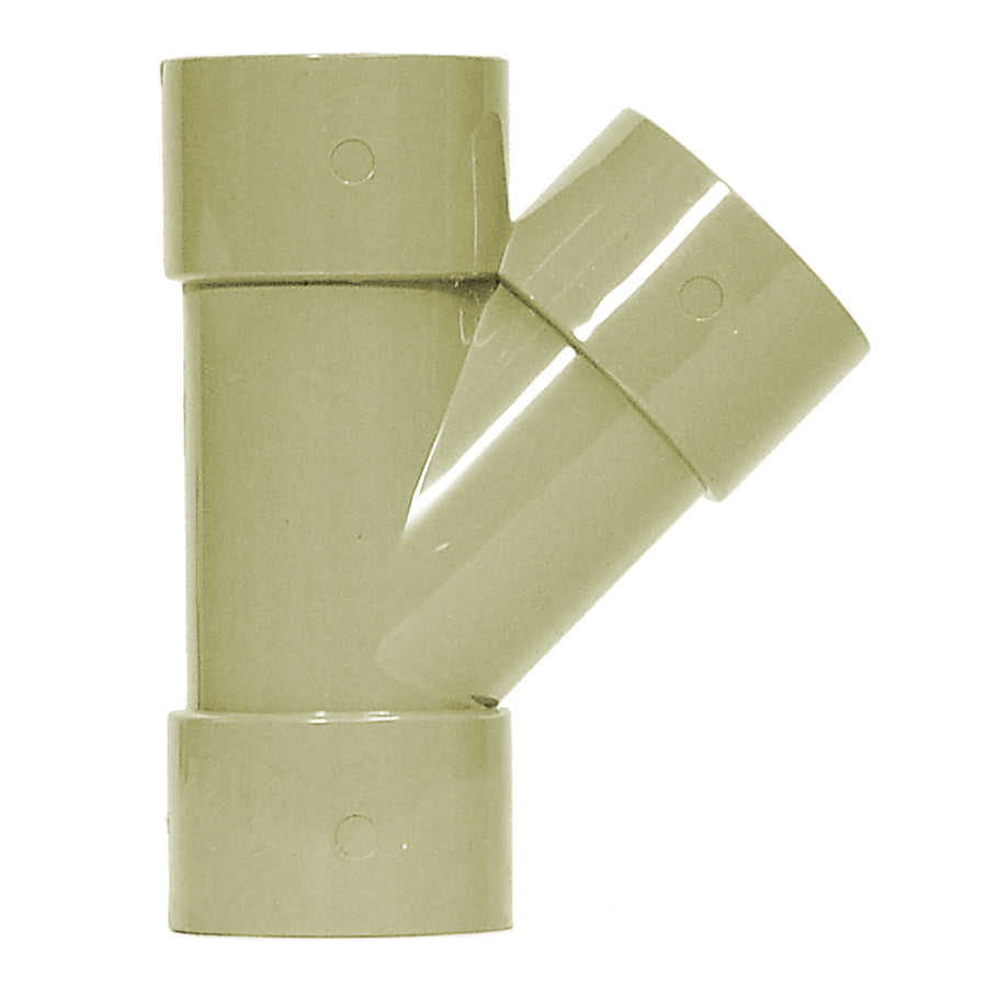 40mm Solvent Waste Branch 45 Triple Socket Olive Grey - drainagedistribution.co.uk