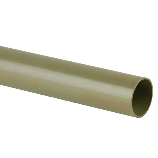 110mm Solvent Soil Plain Pipe End 1.5mtr Olive Grey - drainagedistribution.co.uk