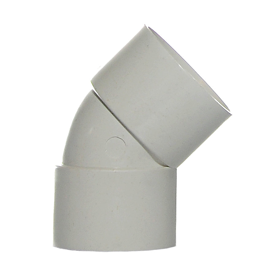 40mm Solvent Waste Bend 45 White - drainagedistribution.co.uk