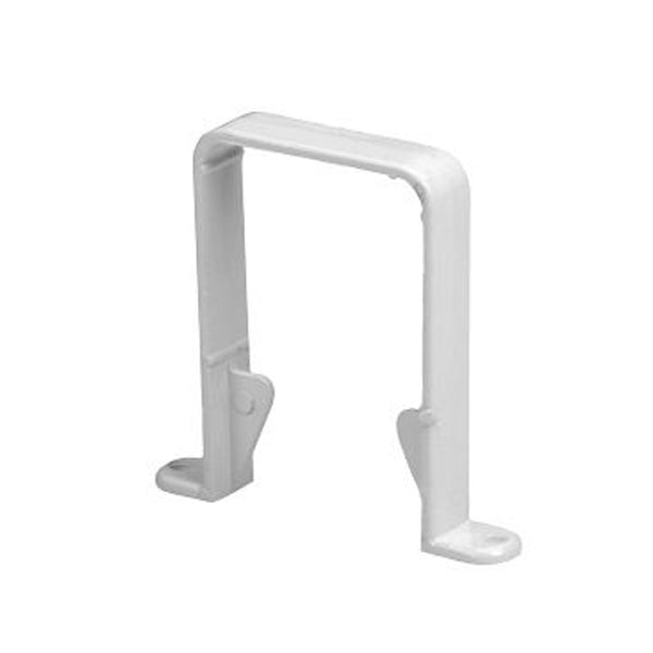 Square Line Rainwater Down Pipe Clip White - drainagedistribution.co.uk