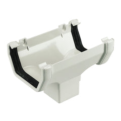 Square Line Rainwater Running Outlet White