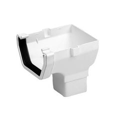 Square Line Rainwater Stop End Outlet White