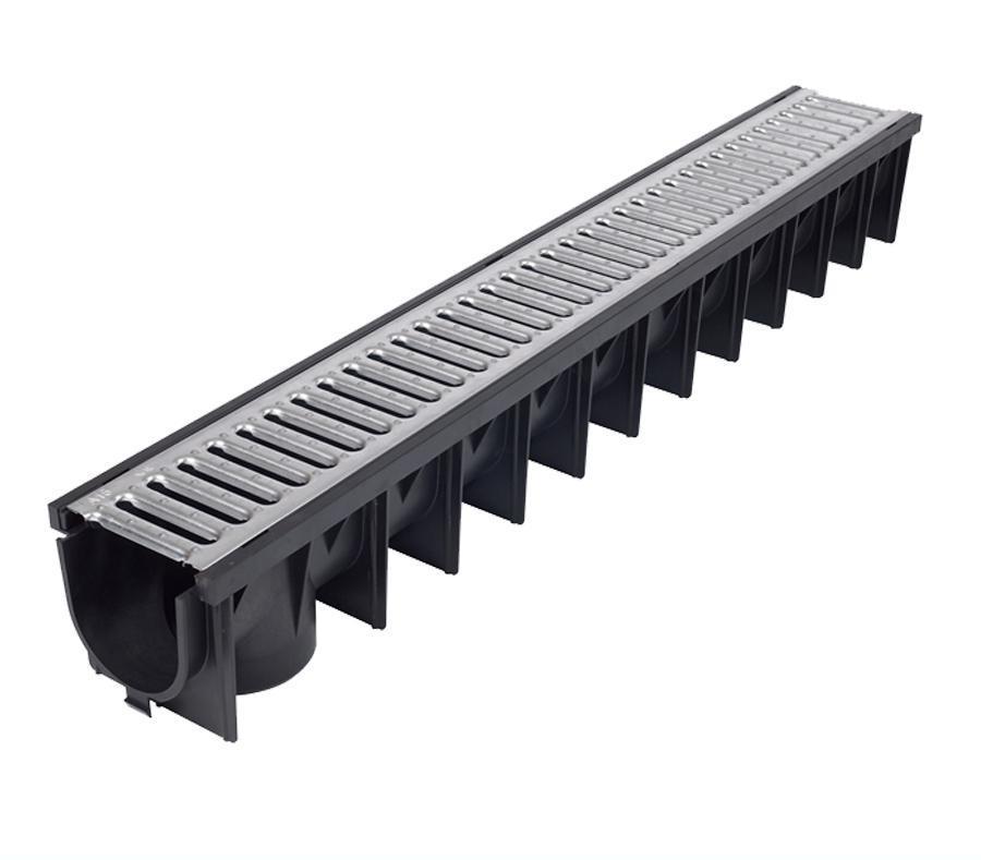 Channel Drain with Galvanised 1mtr Grate - THE DRAINAGE DISTRIBUTION COMPANY