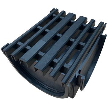 Channel Drain Corner with Plastic Grate - THE DRAINAGE DISTRIBUTION COMPANY