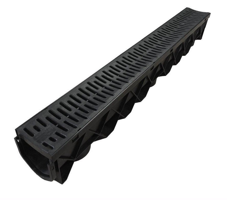 Channel Drain with Plastic 1mtr Grate - THE DRAINAGE DISTRIBUTION COMPANY