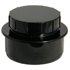 160mm Push Fit Soil Access Plug with 110mm Screw Cap Black