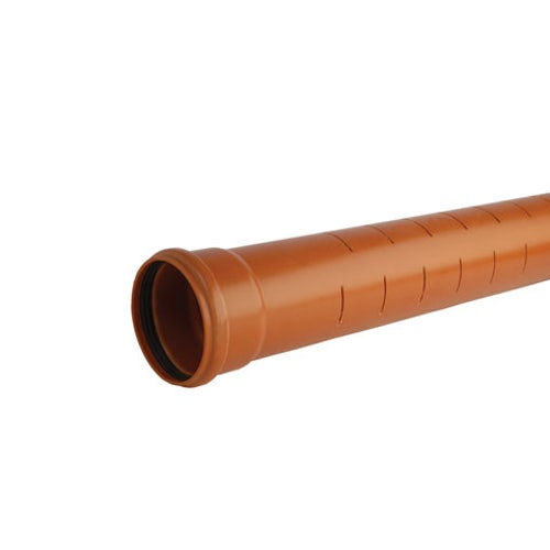 Underground Soil Pipe 110mm Single Socket 3m Slotted Pipe